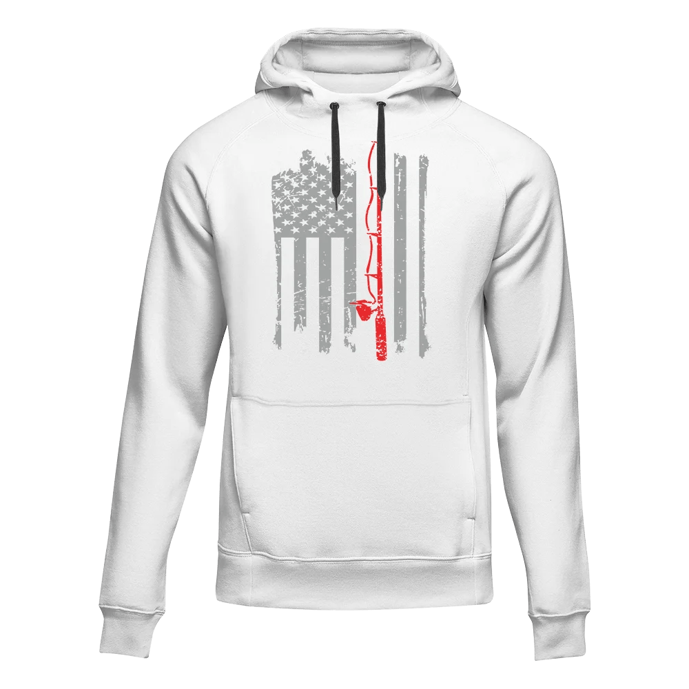 Fishing Rod American Flag Unisex Hoodie - Gibbs'N Sons