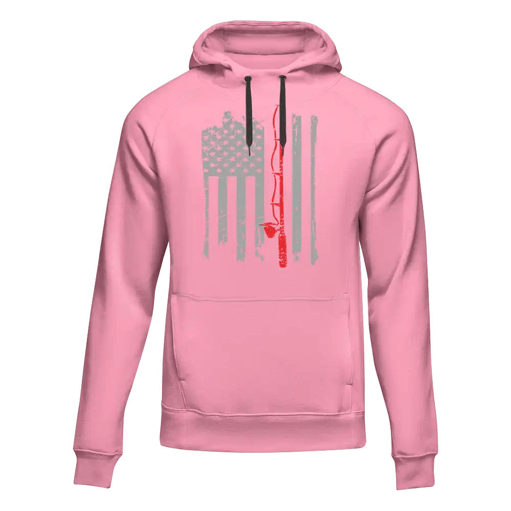 Fishing Rod American Flag Unisex Hoodie - Gibbs'N Sons