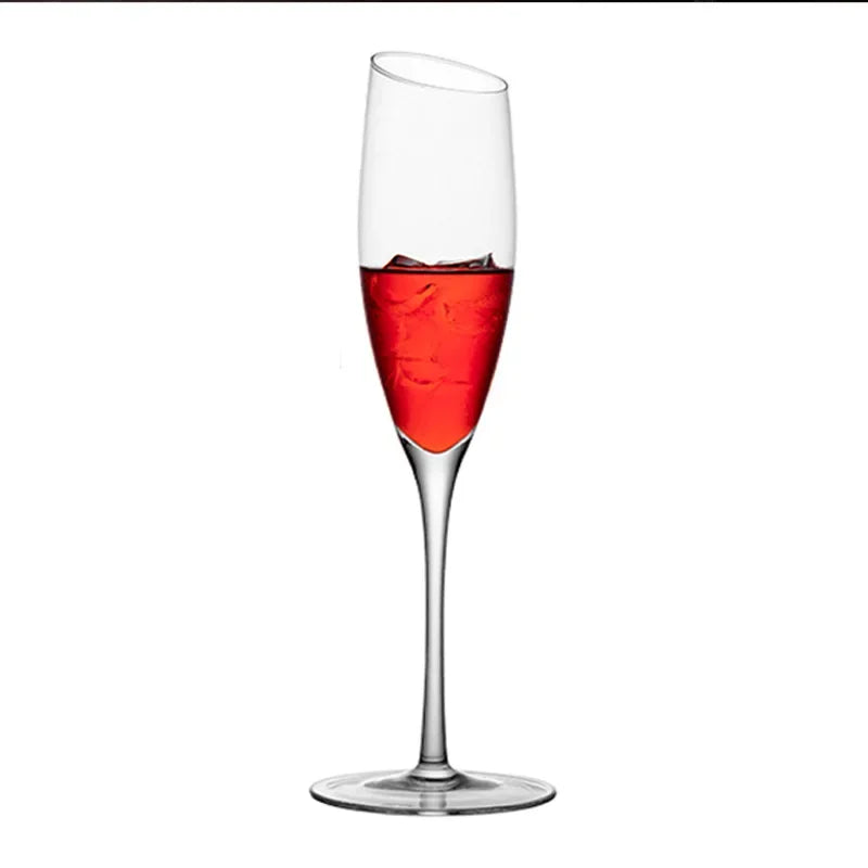 Classic Lead-Free Crystal Champagne Glasses Goblet Bubble Cocktail Dessert Glase Wine Glass Creative European Household Oblique